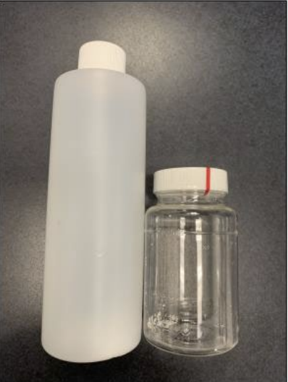 Plastic bottle and glass bottle